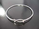 Darwin fish design on high style high quality 925 sterling silver  bangle bracelet