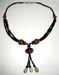 Wholesale fashion jewelry catalog, triple beaded string necklace with 