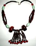 Fine jewelry wholesale online, beaded necklace with stone and dangle 