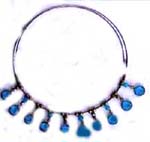 Wholesale trendy jewelry, beaded bangle necklace with multi blue bead 