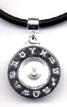 Handcrafted jewelry wholesale, Black wheel pendant with cz and marks 
