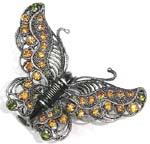 Wholesale cz jewelry, cz butterfly fashion pin