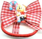 Hair accessories for X-mas, red butterfly knot elastic hair band with 