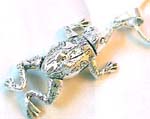 Wholesale hip hop jewelry, a jumping frog design in sterling silver pendant