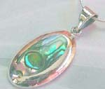 Wholesale sterling silver seashell jewelry, an oval shape seashell pendant in sterling silver