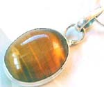 Wholesale sterling silver supply, an oval shape tiger-eye stone pendant in sterling silver