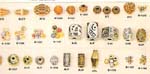 Collectible art jewelry supply, golden or silvery beads in assorted design 