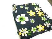 Spring flower print, black indonesian pareo wrap