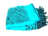 Celtic knot theme sarong on aqua background