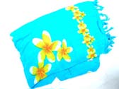 Light blue fashion sarong with yellow floral images