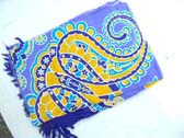 Paisley style fashion sarong in purple, yellow and blue