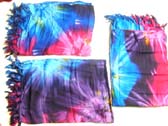 Dark blue, purple and pink colored tie dyed leisure wear sarong