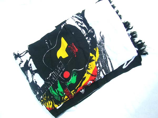 Jamaican Bob Marley designed summer sarong, import retail market