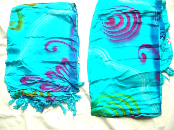 Online Canadian apparel, Unusual art designed bali bali sarong in blue