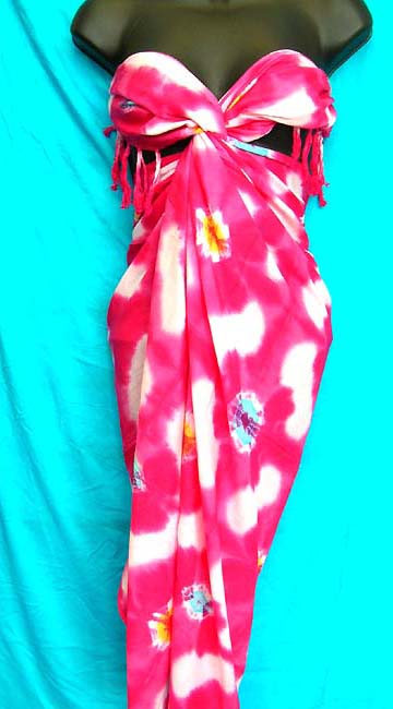 Tie dyed sarong, spring style designs, beautiful clothing, leisure wear, resort wrap around, ladies bikini cover ups, tropical  artisan gifts