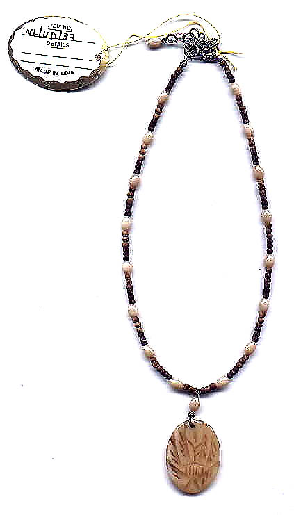 Wholesale jewelry making supply, beaded necklace with elliptical pendant