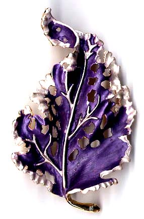 Lady's jewelry wholesale, enamel leaf fashion pin