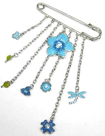 Wholesale jewelry finding, multi string flower fashion pin