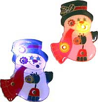 X-mas gift jewelry wholesale, snow man magnetic flashing pin