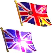 Wholesale national flag jewelry, England flag flashing pin magnetic 