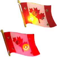 Unique jewelry wholesale, Canadian flag magnetic flashing pin