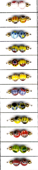 Jewelry wholesale distributor, pattern decor rounded glass beads