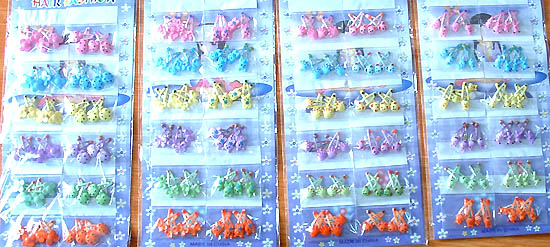 Wholesale hair supply, assorted double fashion hair clip set