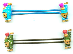 Hair supply for children, fashion hair clip with double acrobatic baby bear decor