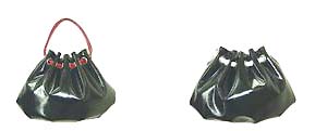 Wholesale online catalog, soft shiny leather handbags with tie string closure 