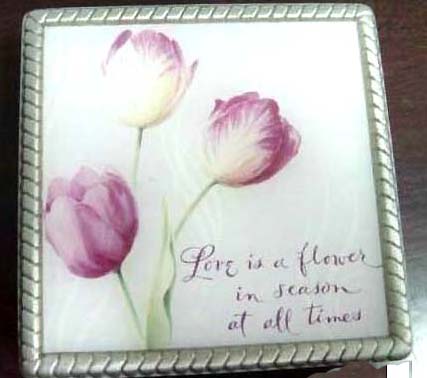 Valentine gift wholesale, silvery fashion jewelry box with rose flower decor 