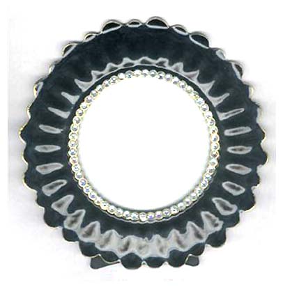 Wholesale home decor, black rounded wooden mirror in fire ring pattern design 