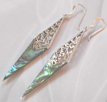 Wholesale discount jewelry online, wholesale a seashell sterling silver earring with dancing plant design    