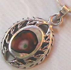 Asia wholesale jewelry, wholesale a sterling silver oval shape pendant with leafs around