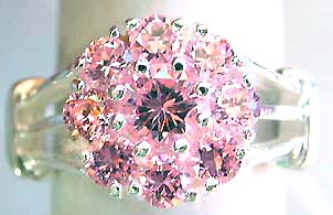 Unique jewelry wholesale, a sterling silver ring with a rose quartz 