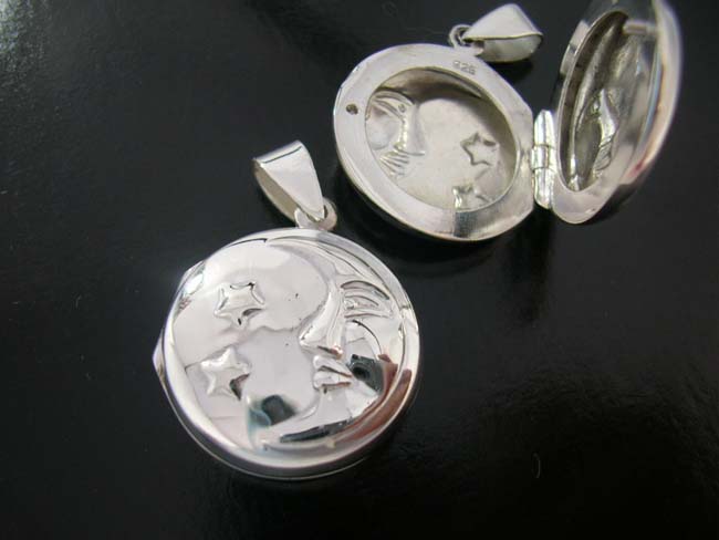 Premier jewelry, sterling silver locket, celestial decor, hip hop pendants, gifts from thailand, womens fashions   