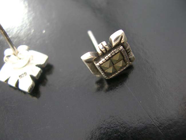Costume earrings, 925. sterling silver studs, pierced ear gifts, ladies high fashions, beauty wear    