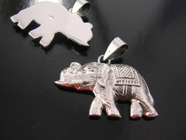 Animal lover gift, traditional jewelry, sterling silver pendants, exotic fashion apparel, elephant designed charms     