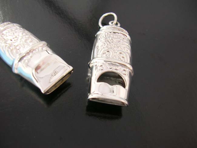 Sterling silver, whistles, pendant jewelry, handmade designs, beauty wear, crafted clothing, glamour necklaces      