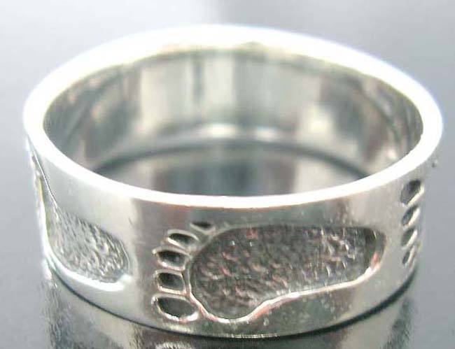 Great gift ideas, sterling silver jewelry, teen fashion rings, foot print decor, artisan crafted accessory, party wear      