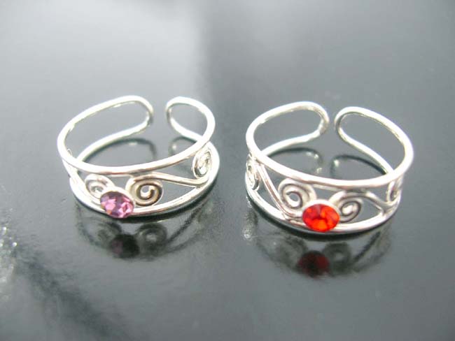 Fun fashion ring, quality rhinestone jewelry, sexy spring toe rings, sterling silver gifts, ladies unique accessories, cz gemstones