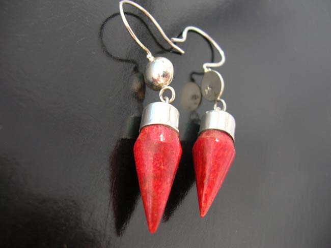 Coral gems, sexy earrings, sterling silver jewelry, handcrafted gemstones, ladies piercings, premier gift accessories
