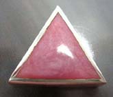 Triangular pink color seashell inlay sterling silver pendant