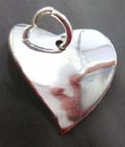 Curvy heart  sterling silver pendant