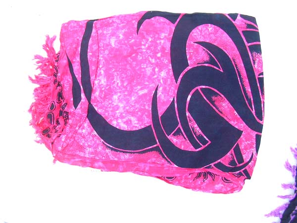 Hot pink wrap dress with black tribal art, canada shopping manufacturer