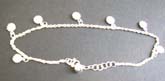 Genius Thailand made sterling silver ankle bracelet ( anklets) with multi smiling face pattern and S knot 