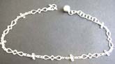 Genius Thailand made sterling silver ankle bracelet ( anklets) with multi smiling face pattern and S knot 